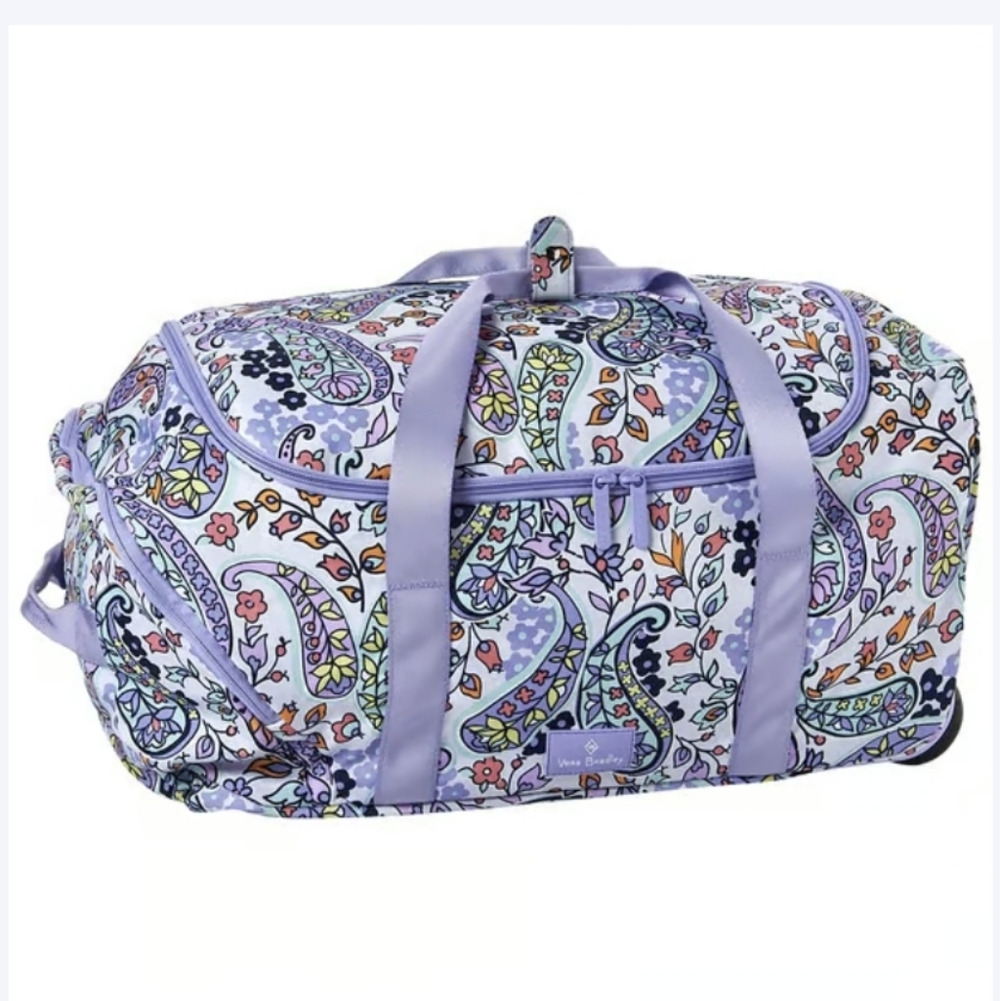 Vera Bradley Maddalena Rolling Lighten Up Wheeled Carry On Travel Bag NWT - Picture 2 of 8